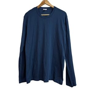 LAKE Pajamas Women's Long Sleeve Crew Neck T Shirt Blue 100% Pima Cotton Size XL